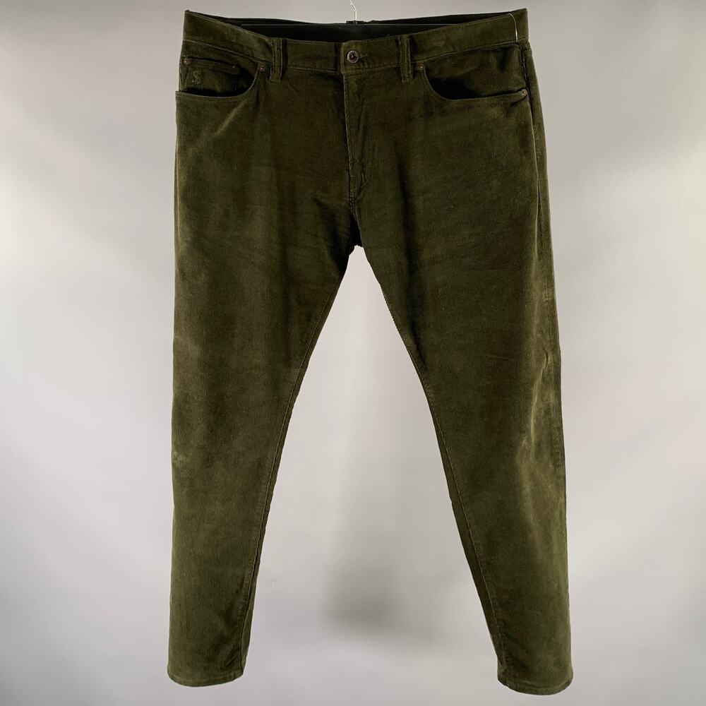 TODD SNYDER Size 36 Green Olive Corduroy Cotton Blend Pants